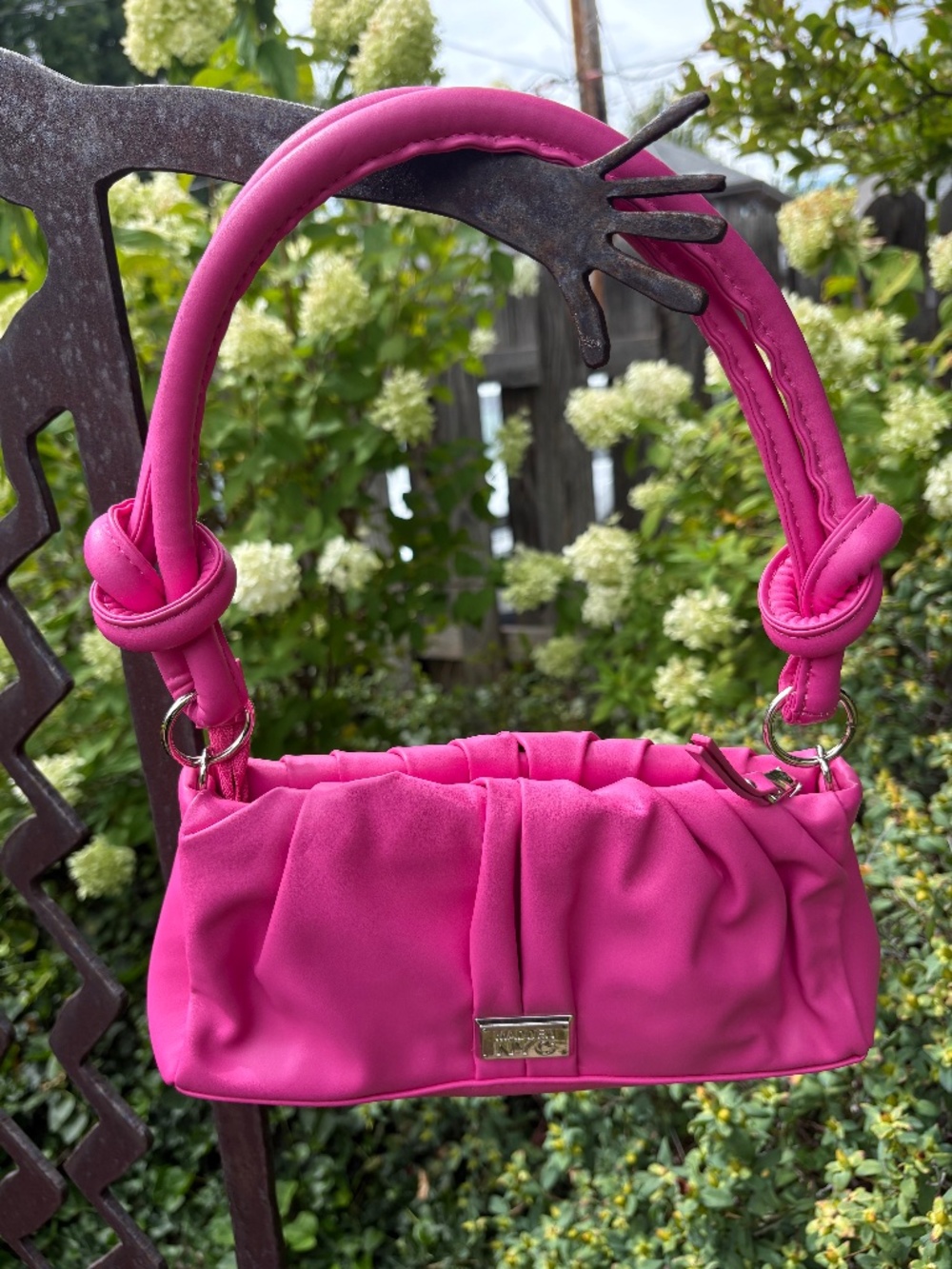 Madden NYC Bright Pink Baguette Style Over The Shoulder Bag